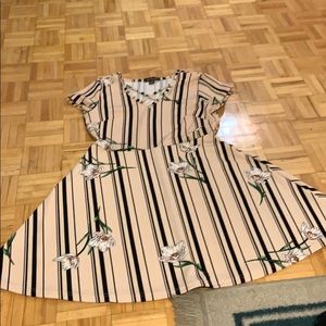 Pink dress and striped